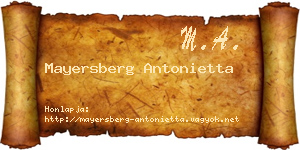 Mayersberg Antonietta névjegykártya
